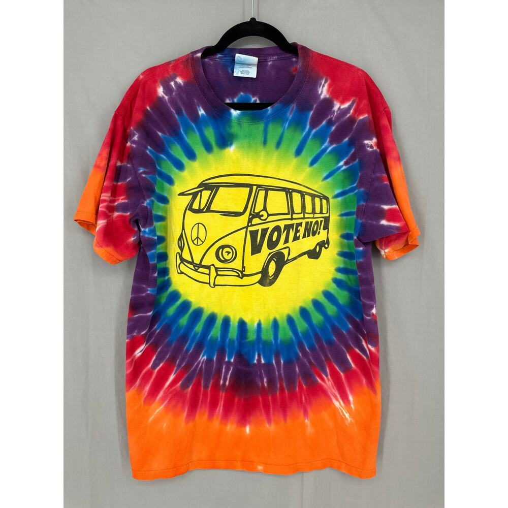 Activist Protest Shirt Mens Large Tie Dye Volkswagen Bus Vote No Political Anti